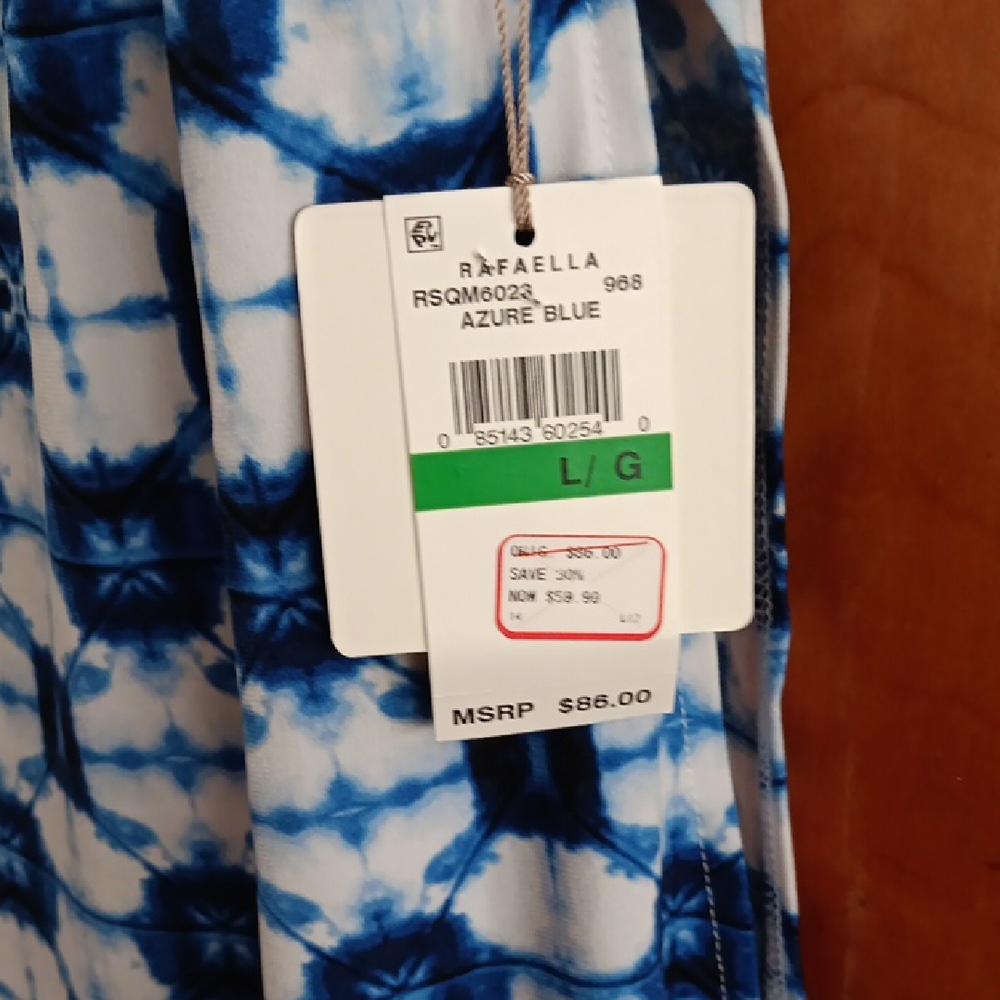 Rafaella Blue and Cream Patterned Dress - Picture 3 of 5